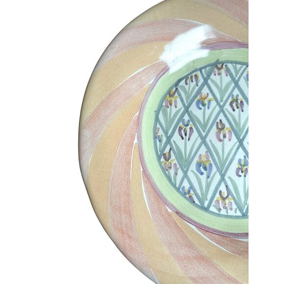 Mackenzie-Childs Bearded Iris Salad Plate 8.75" Victoria Richard Retired Vintage - Picture 2 of 8